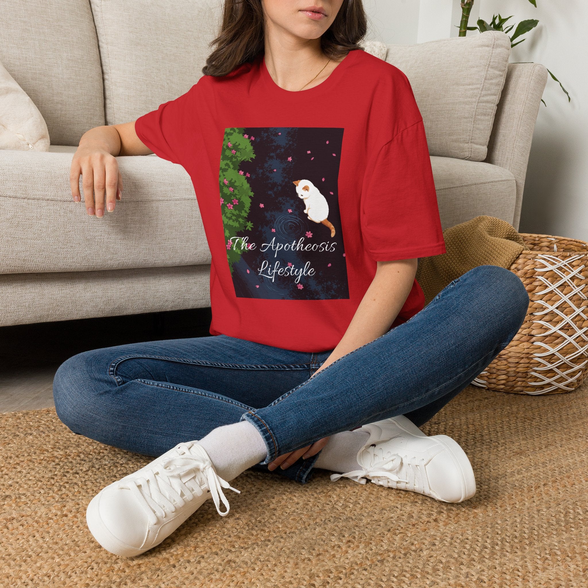 Cat & Garden T-Shirt — "Peace in Simple Moments"