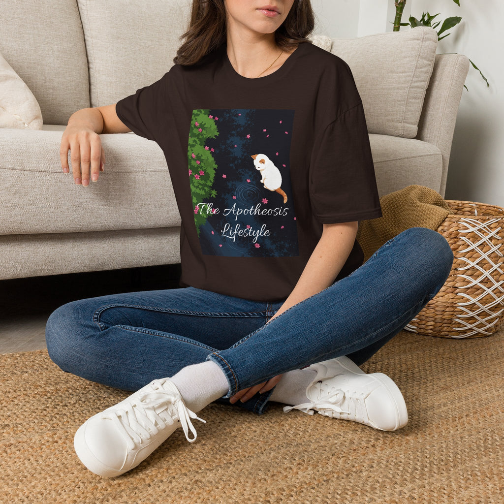 Cat & Garden T-Shirt — "Peace in Simple Moments"