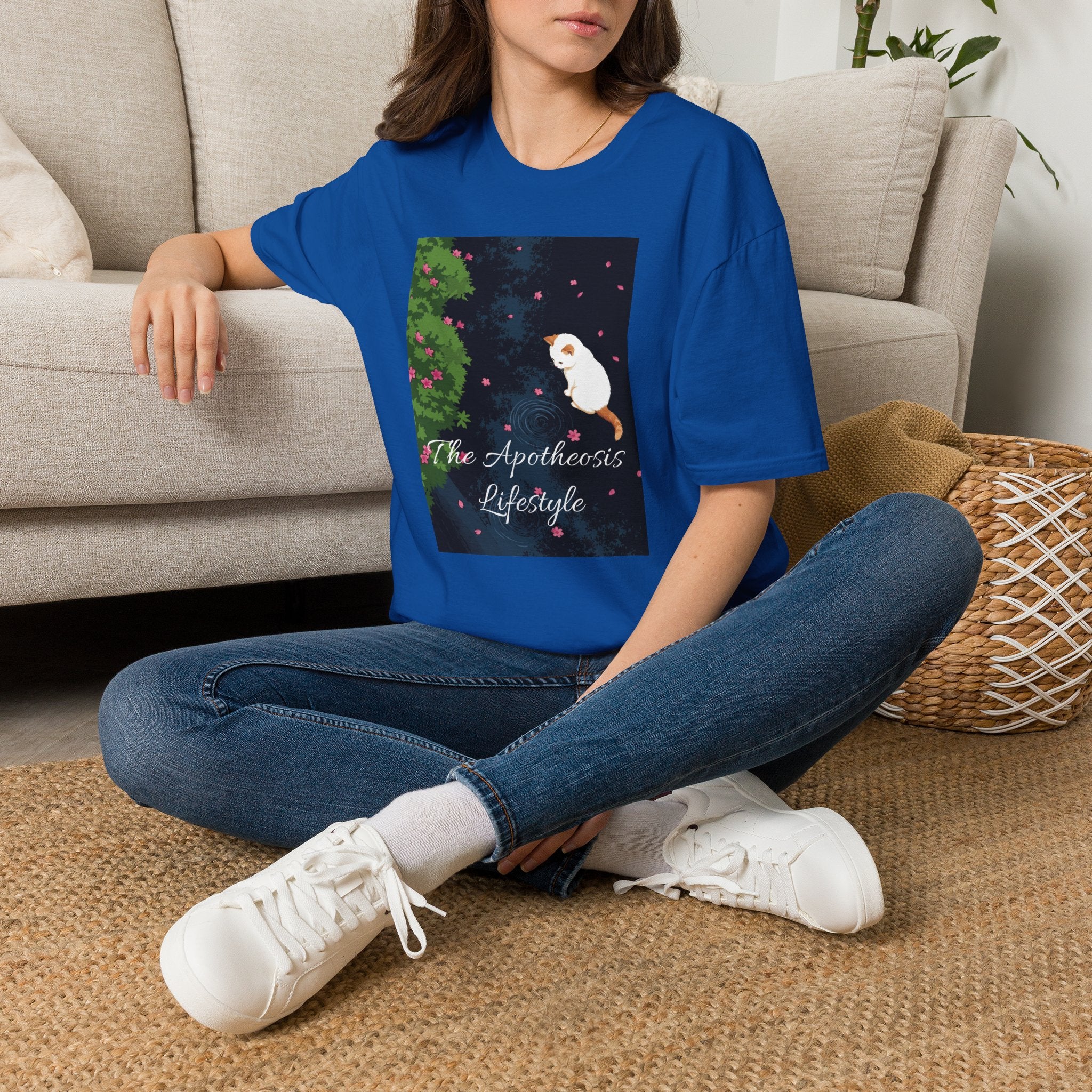 Cat & Garden T-Shirt — "Peace in Simple Moments"