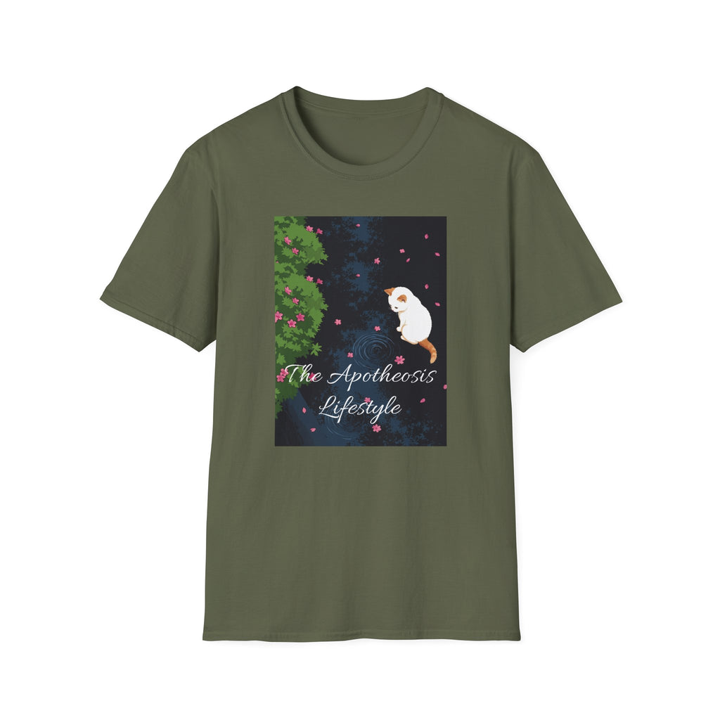 Cat & Garden T-Shirt — "Peace in Simple Moments"