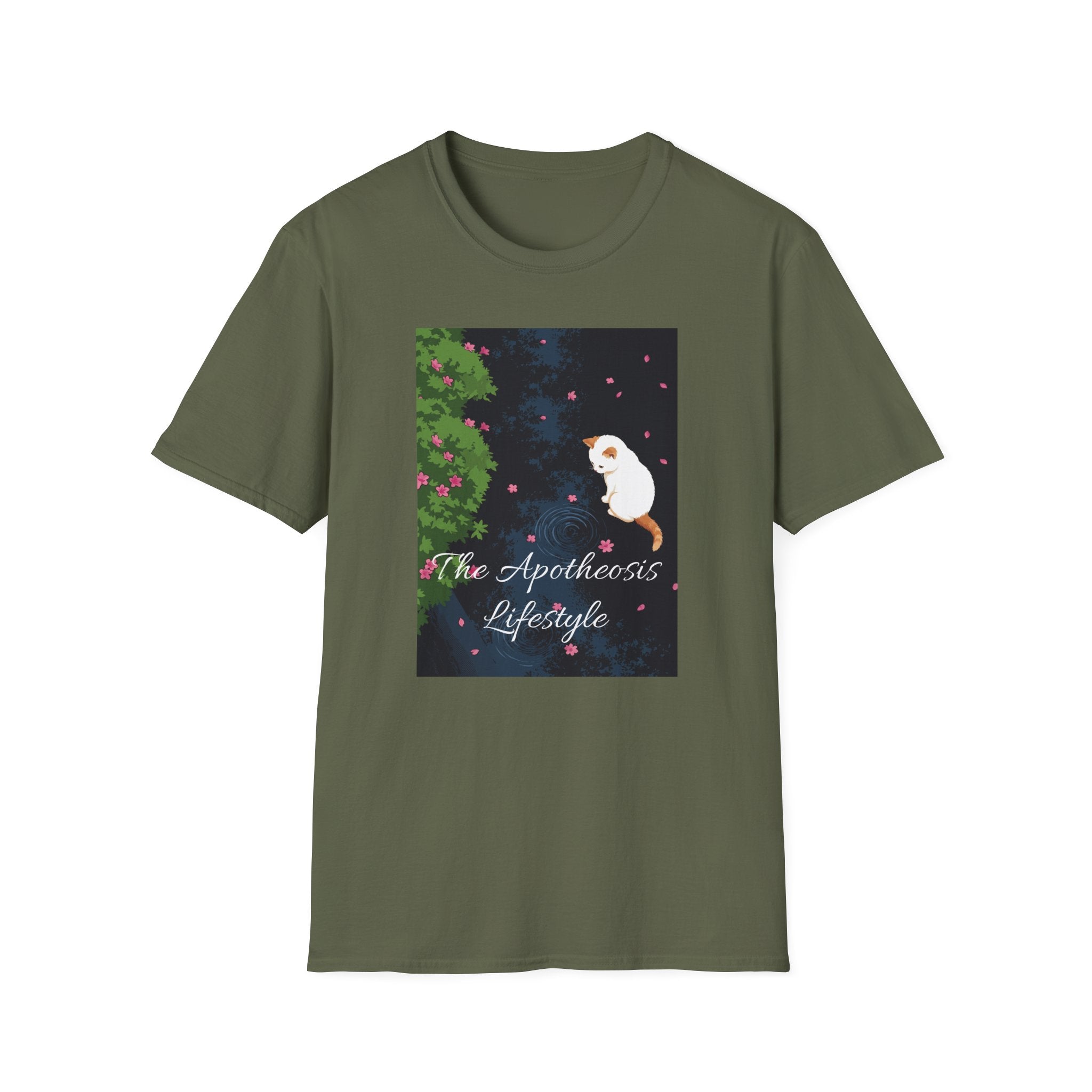 Cat & Garden T-Shirt — "Peace in Simple Moments"