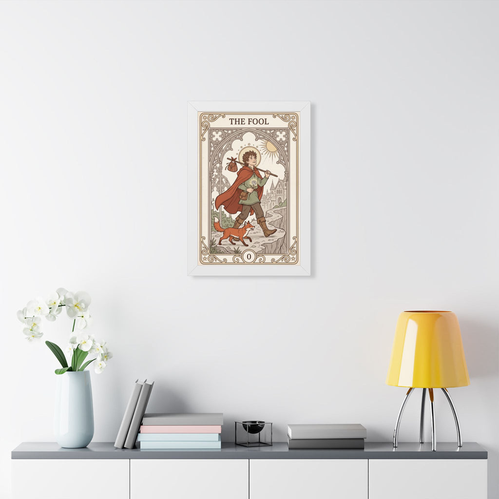 The Fool Tarot Poster — Framed Vertical Tarot Card Art Print
