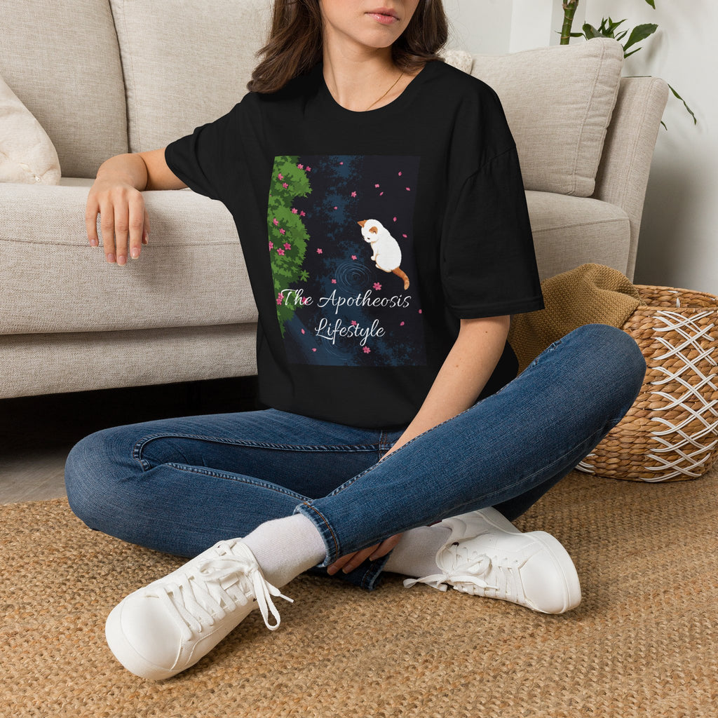 Cat & Garden T-Shirt — "Peace in Simple Moments"