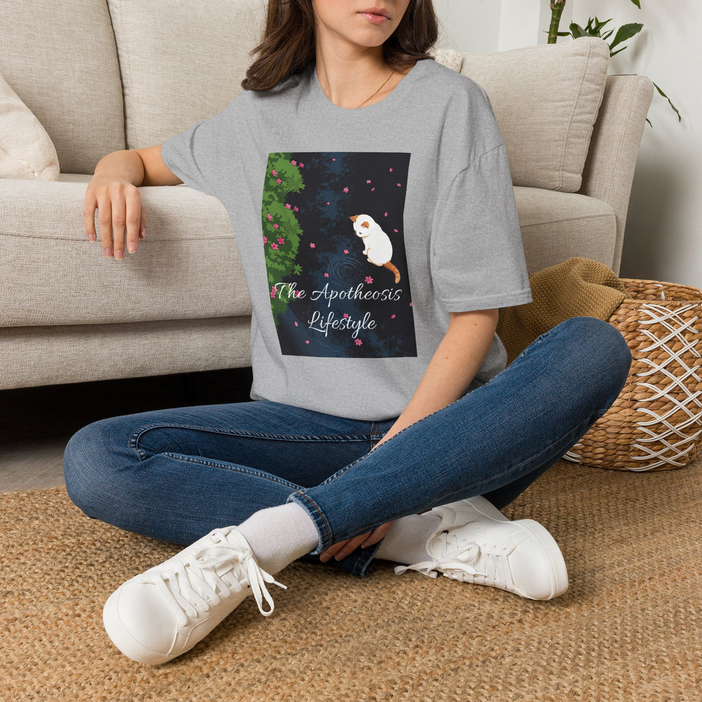 Cat & Garden T-Shirt — "Peace in Simple Moments"