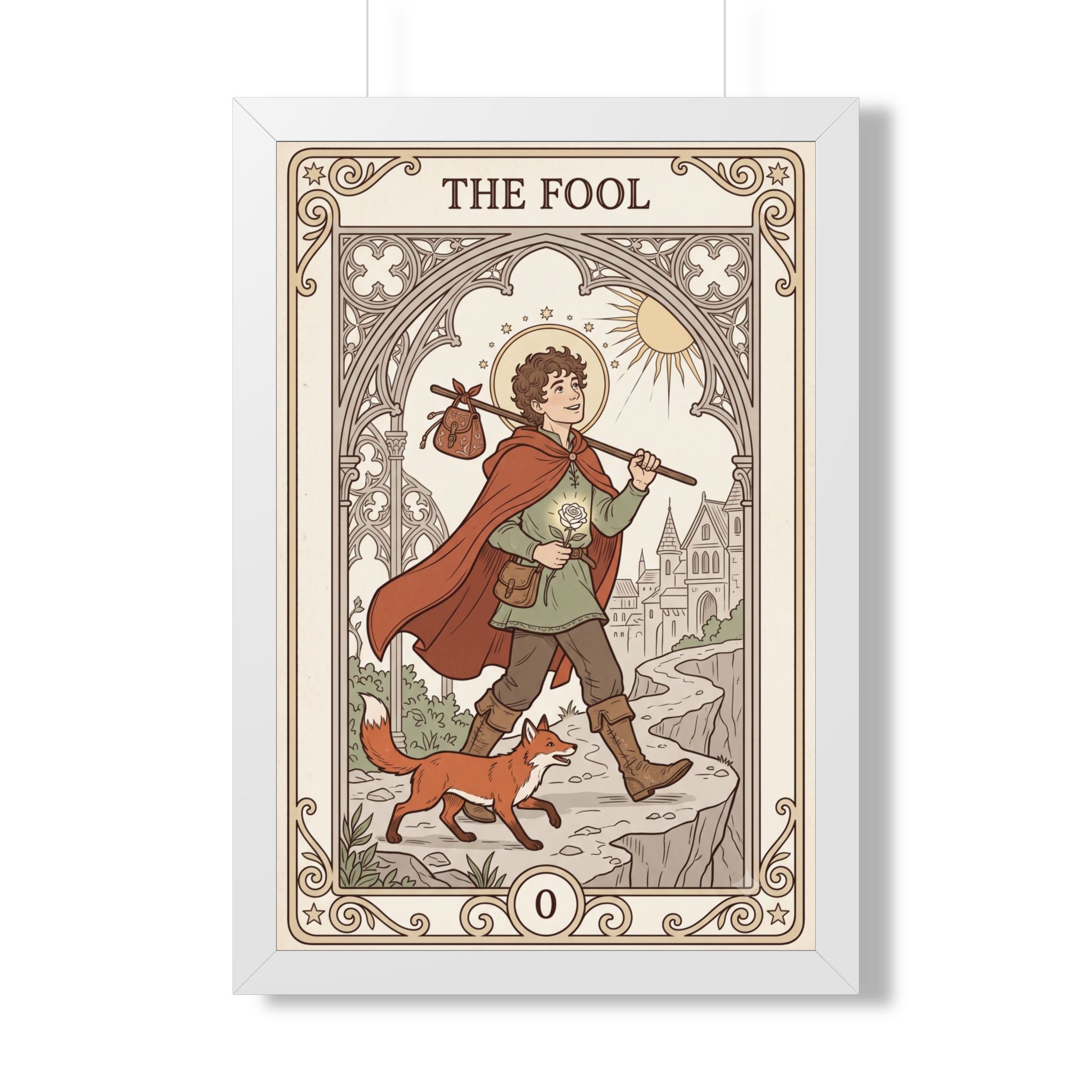 The Fool Tarot Poster — Framed Vertical Tarot Card Art Print