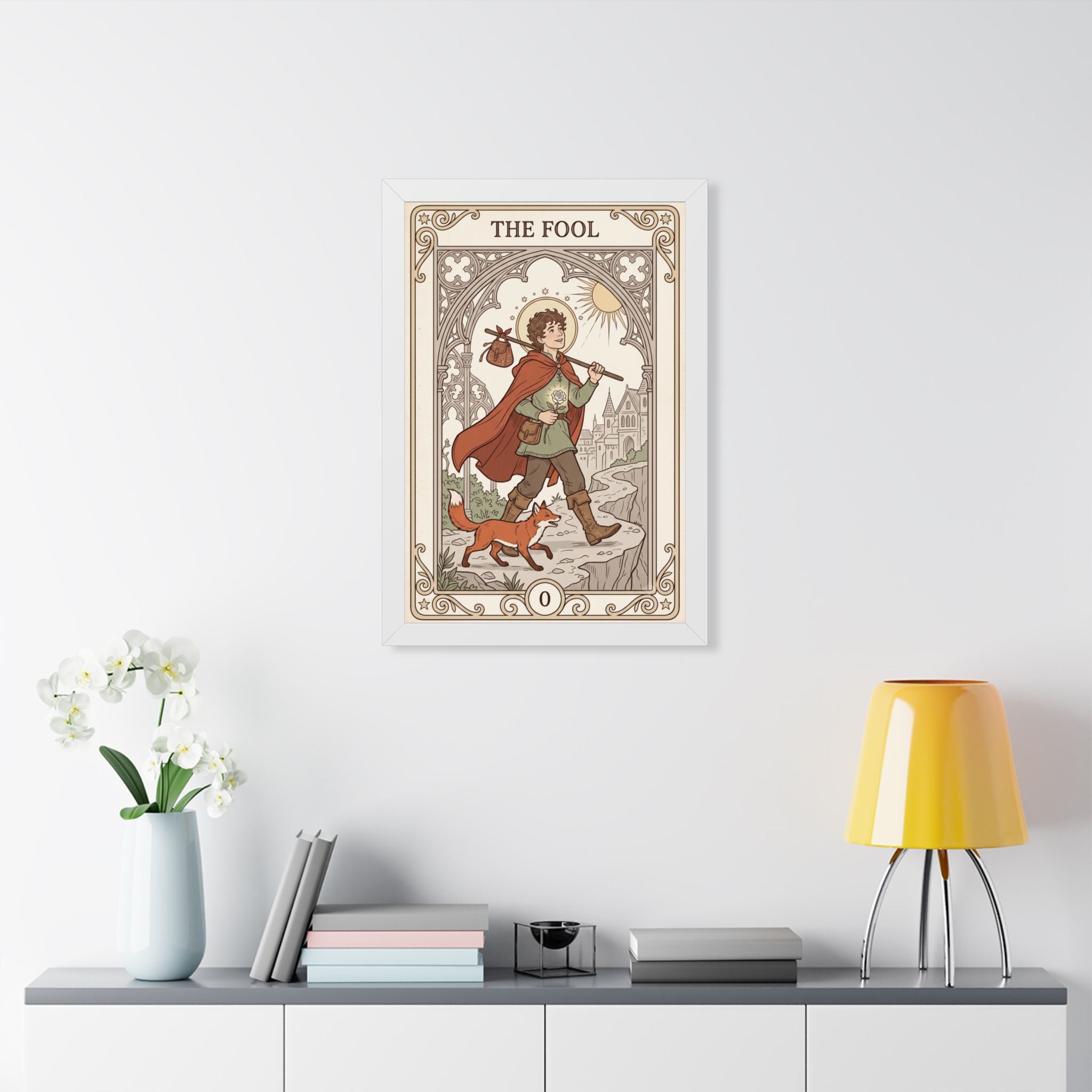 The Fool Tarot Poster — Framed Vertical Tarot Card Art Print
