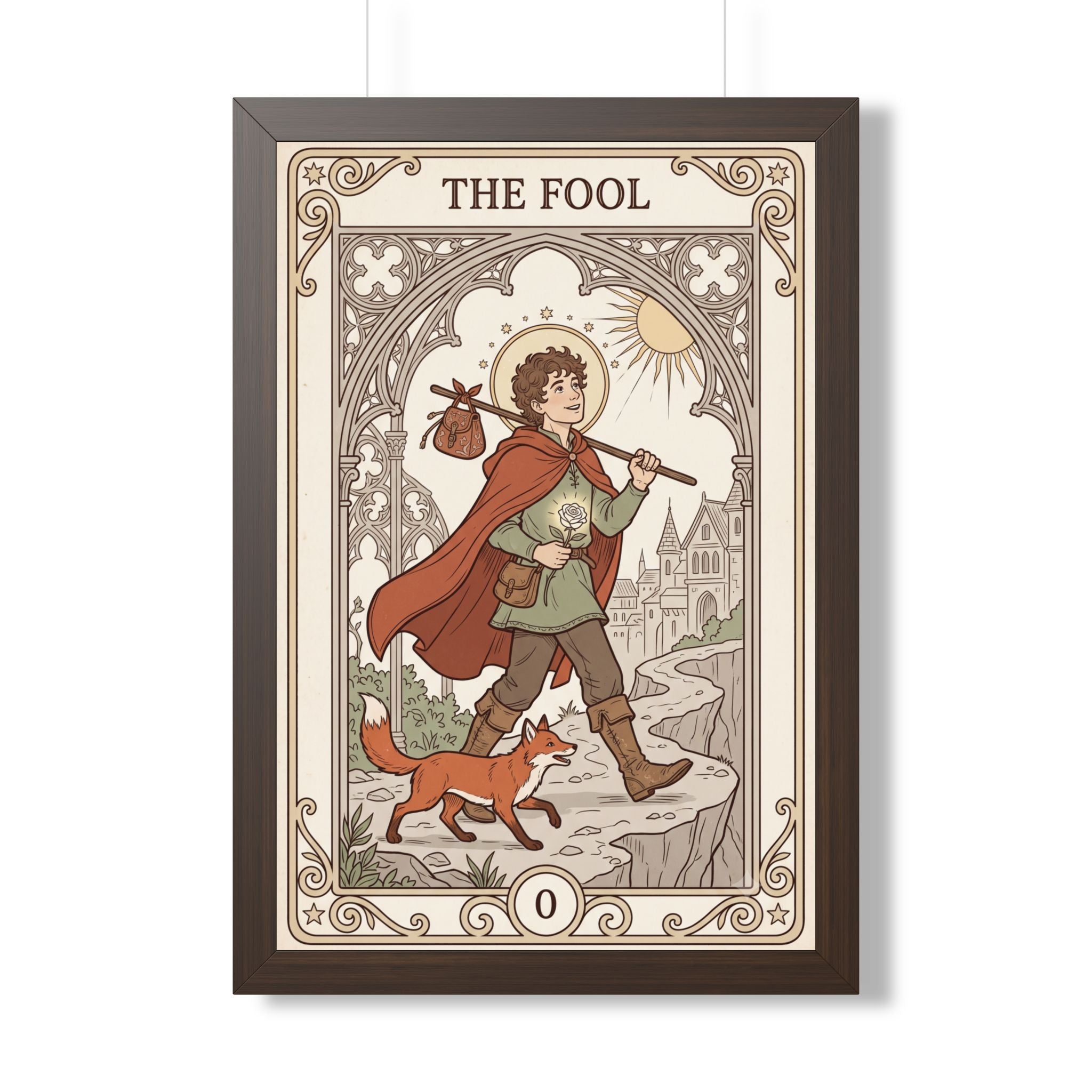 The Fool Tarot Poster — Framed Vertical Tarot Card Art Print