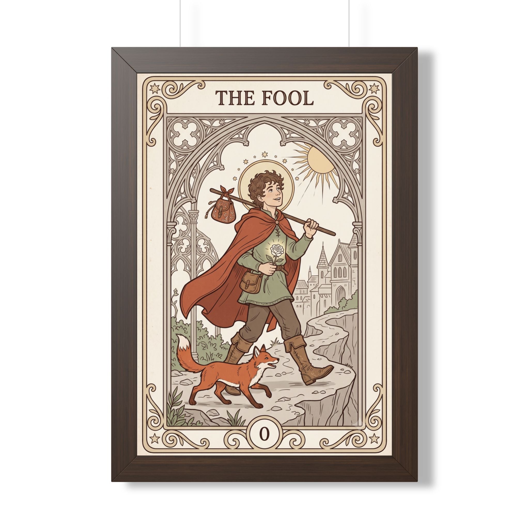 The Fool Tarot Poster — Framed Vertical Tarot Card Art Print