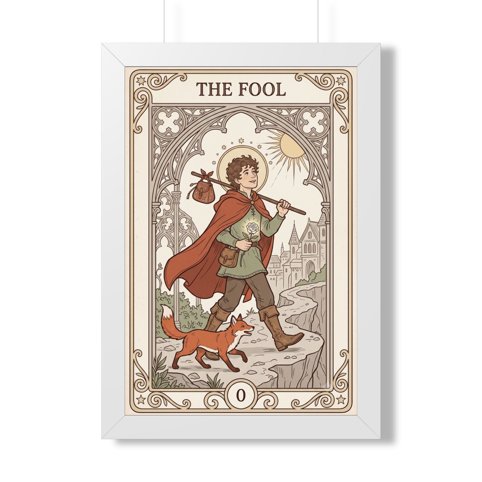 The Fool Tarot Poster — Framed Vertical Tarot Card Art Print