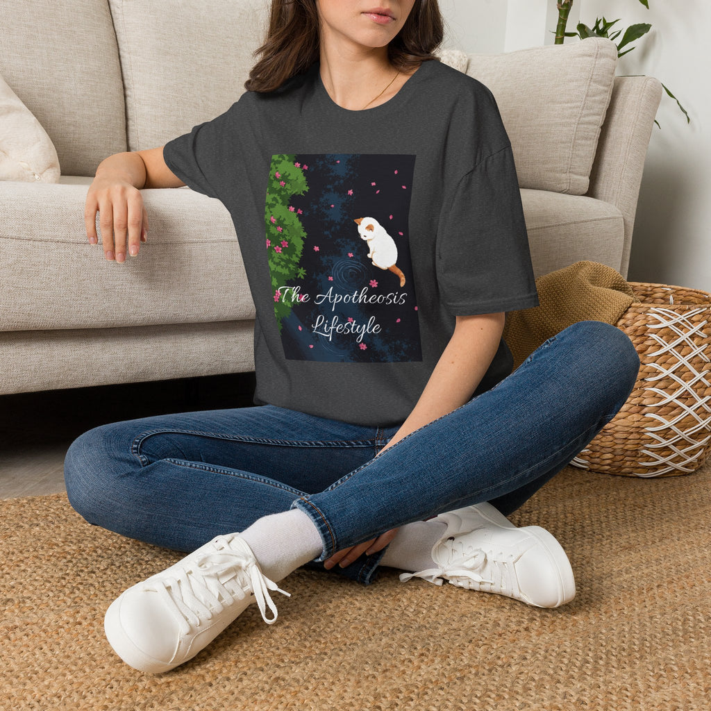 Cat & Garden T-Shirt — "Peace in Simple Moments"