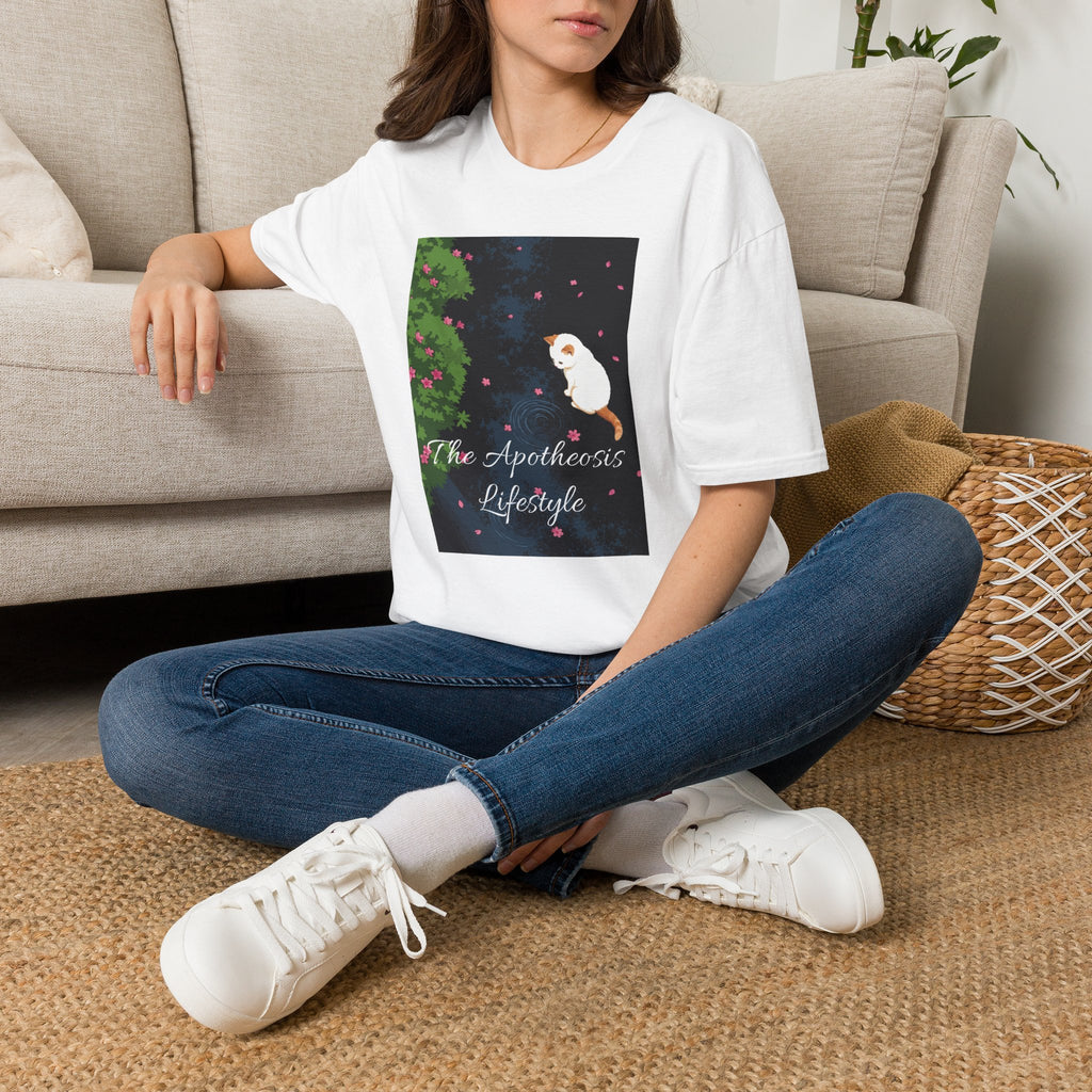 Cat & Garden T-Shirt — "Peace in Simple Moments"
