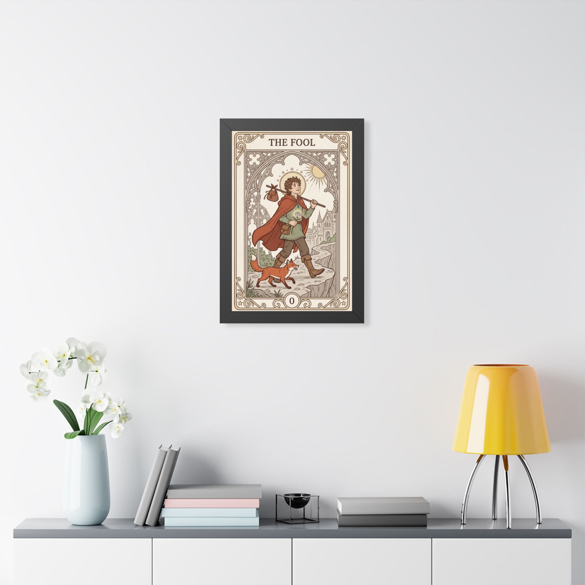 The Fool Tarot Poster — Framed Vertical Tarot Card Art Print