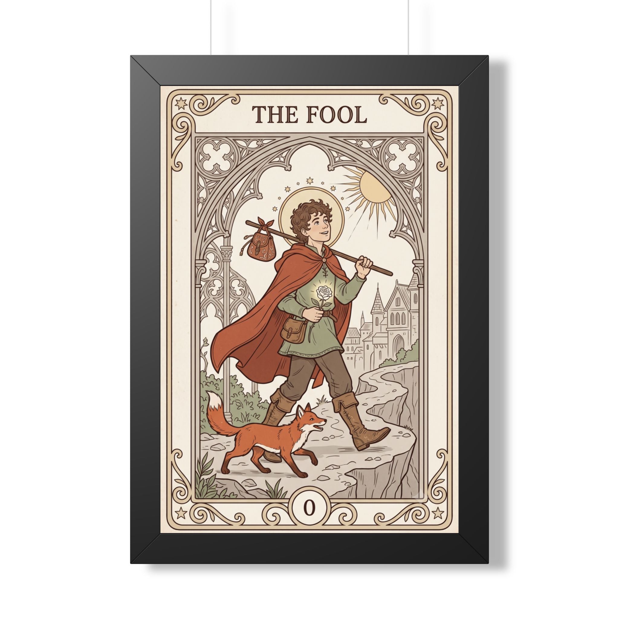 The Fool Tarot Poster — Framed Vertical Tarot Card Art Print