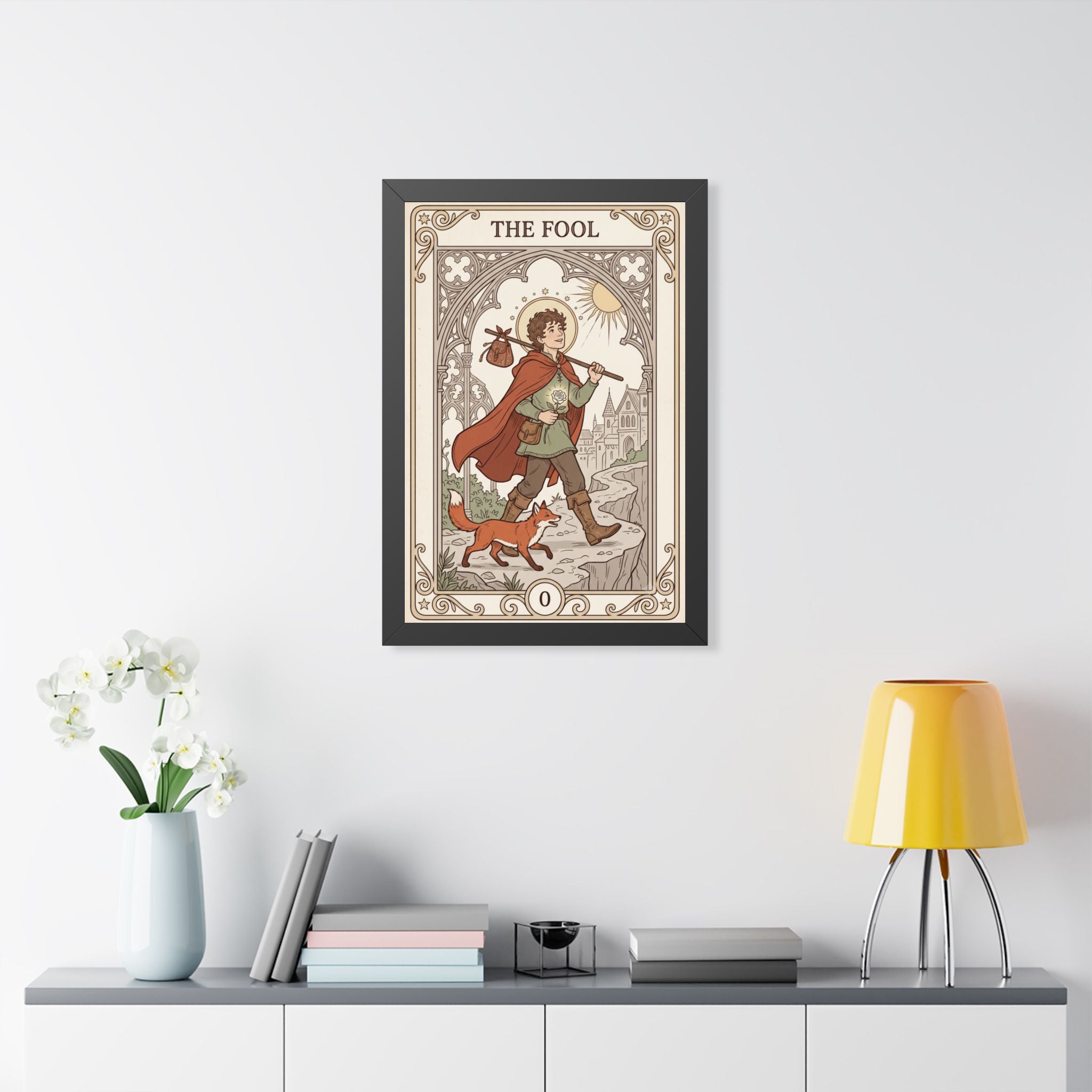 The Fool Tarot Poster — Framed Vertical Tarot Card Art Print