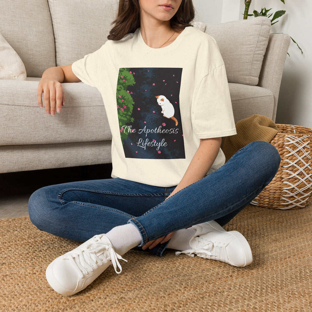 Cat & Garden T-Shirt — "Peace in Simple Moments"