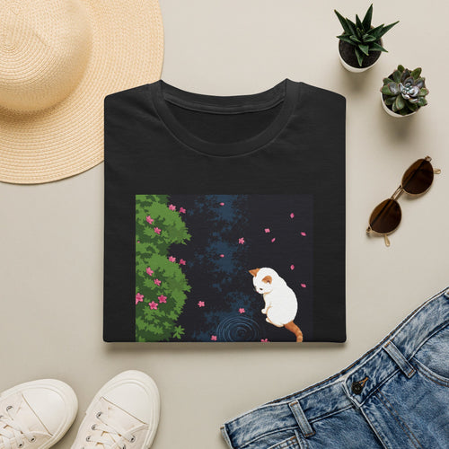 Cat & Garden T-Shirt — "Peace in Simple Moments"