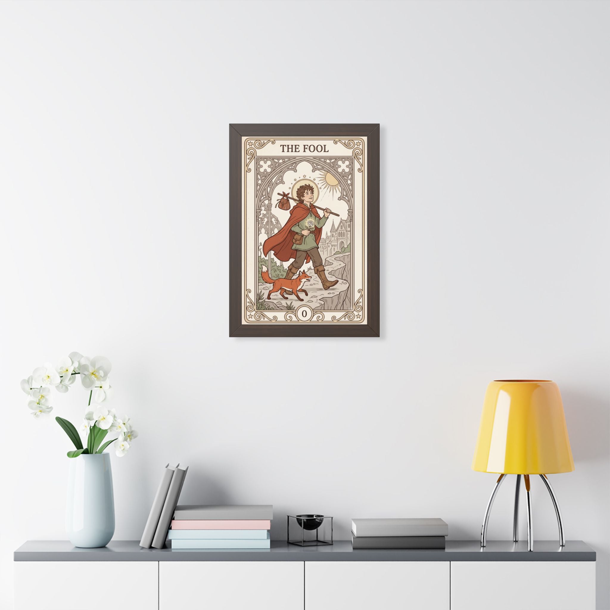 The Fool Tarot Poster — Framed Vertical Tarot Card Art Print